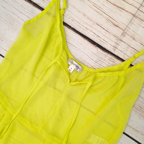 Flowy Sheer Neon Peplum Cami - Picture 2 of 4